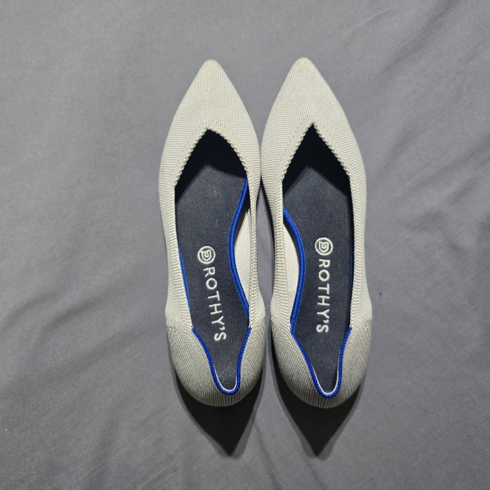 Rothy's The Point Flats Women 11 Grey Blue Halo Sustainable Knit Shoes